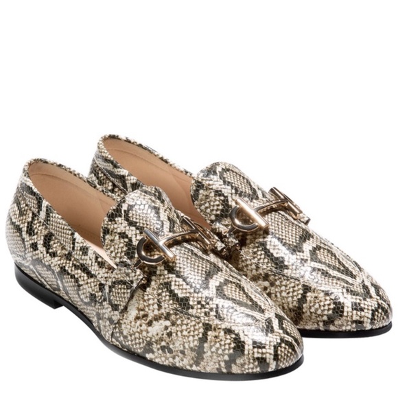 COLE HAAN Modern Classics Bit Loafer Python Rama Printed Leather Flat Shoes 9 - Picture 2 of 12